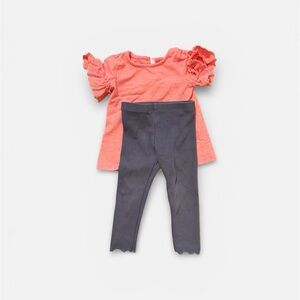 Isaac Mizrahi Coral and Gray Kids Matching Set